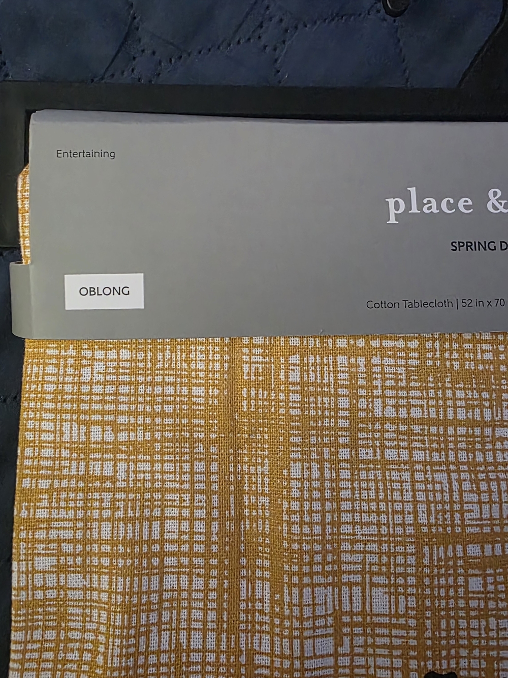 Place & Time JO-ANN's (Oblong) Tablecloth In Mustard Yellow Cotton Tablecloth - Picture 9 of 11